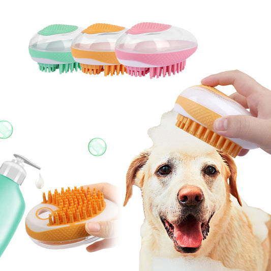 Cat/Dog Bath Brush 2-in-1 Pet Massage Comb Soft Silicone