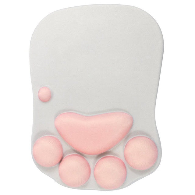 Ergonomic mouse pad with wrist support- cat paw soft silicone wrist rest for computer - Lucky paws pet store