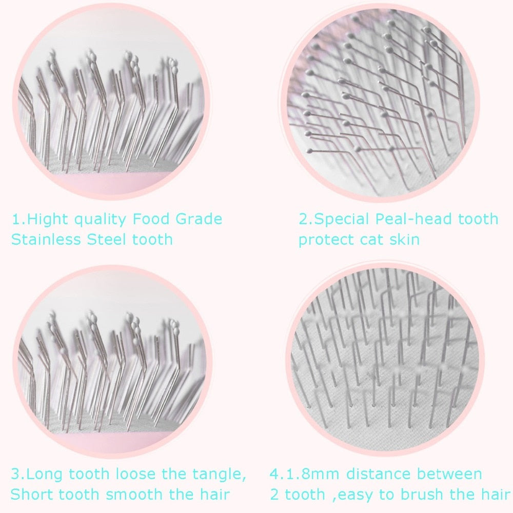 Cat grooming tool stainless steel shedding hair remover - Lucky paws pet store