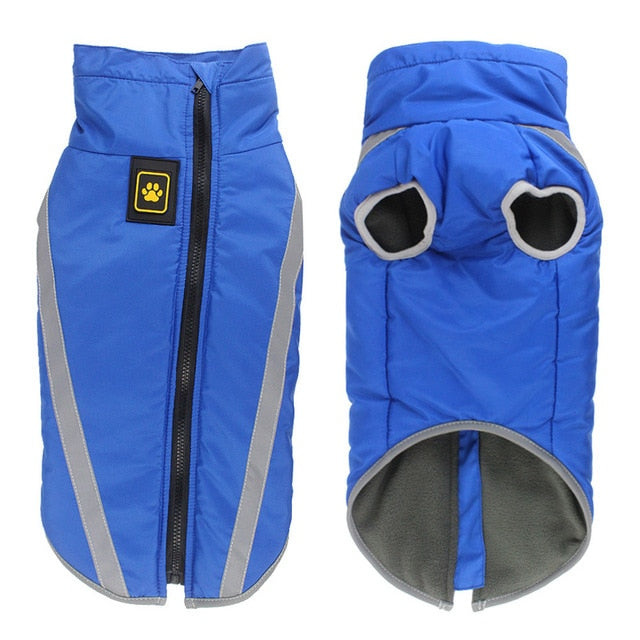 Waterproof dog jacket padded fleece and reflective - Lucky paws pet store