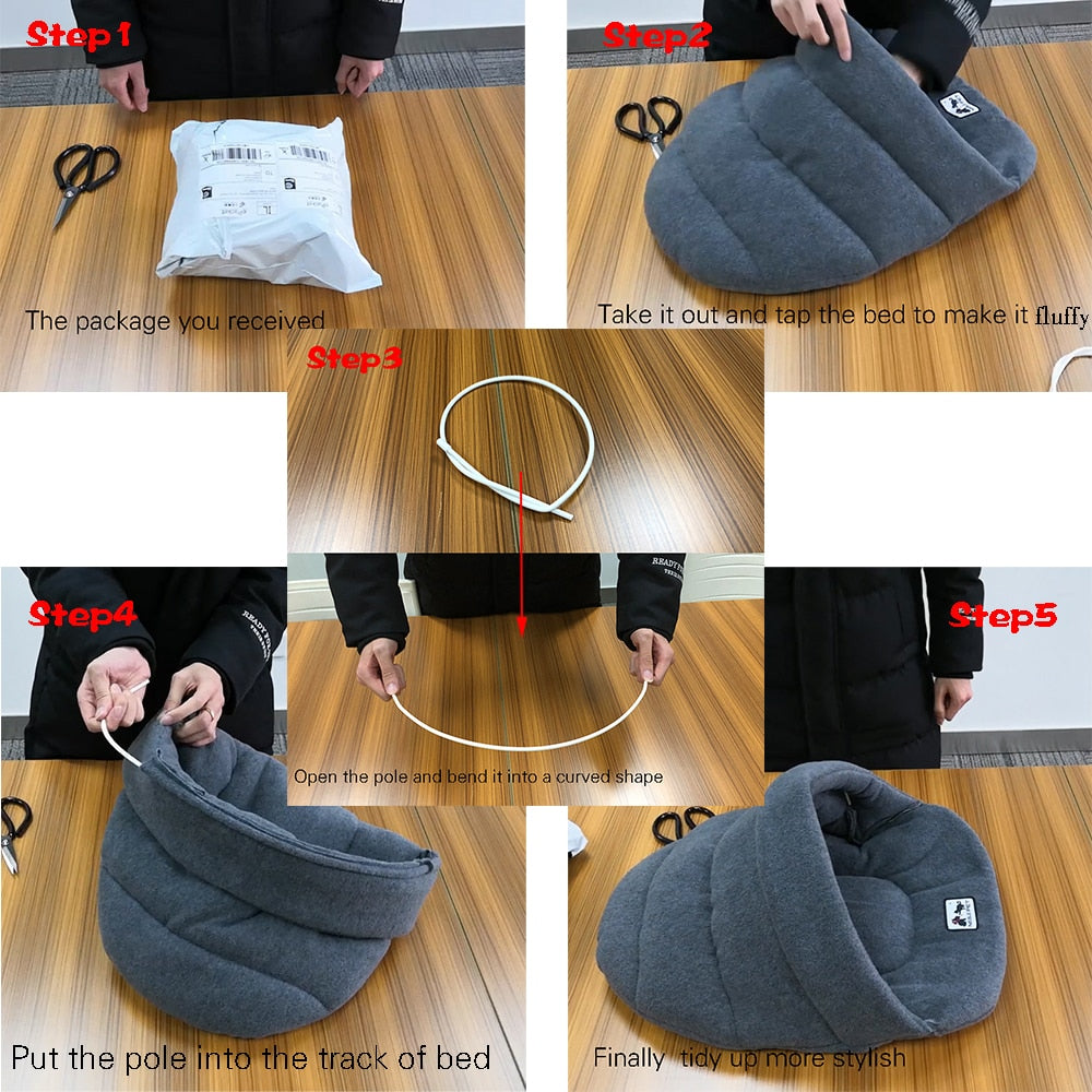 Soft polar fleece dog/cat bed cave - Lucky paws pet store