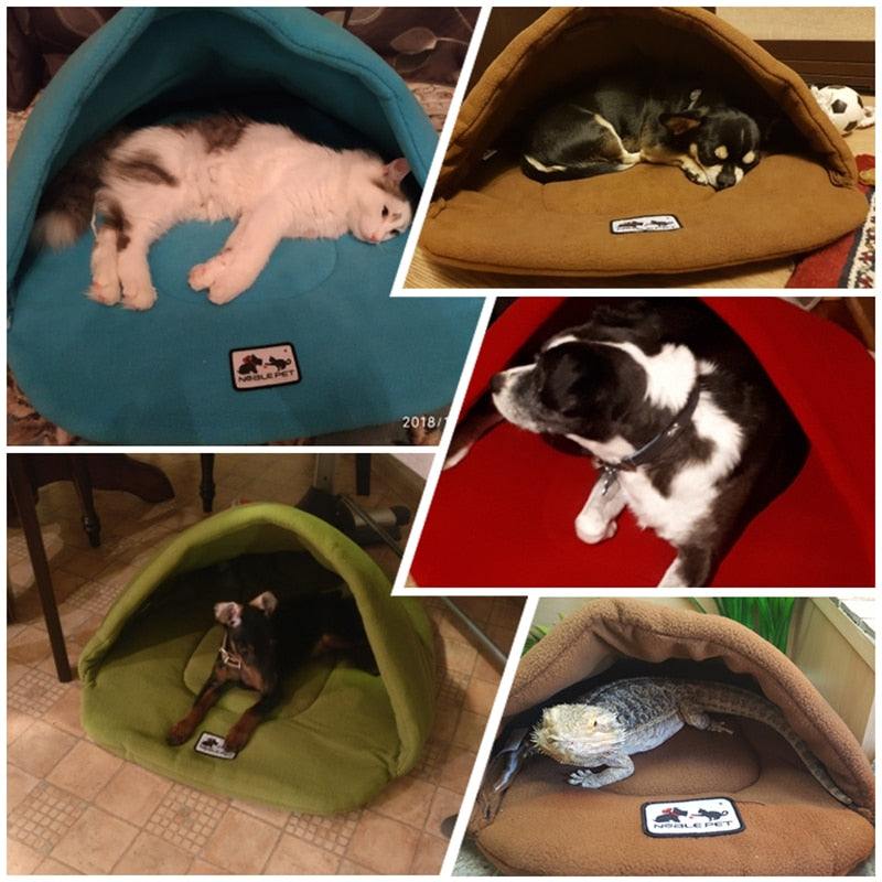 Soft polar fleece dog/cat bed cave - Lucky paws pet store