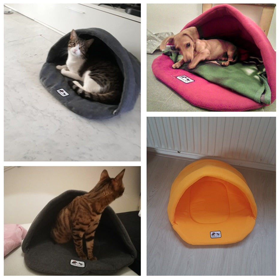 Soft polar fleece dog/cat bed cave - Lucky paws pet store