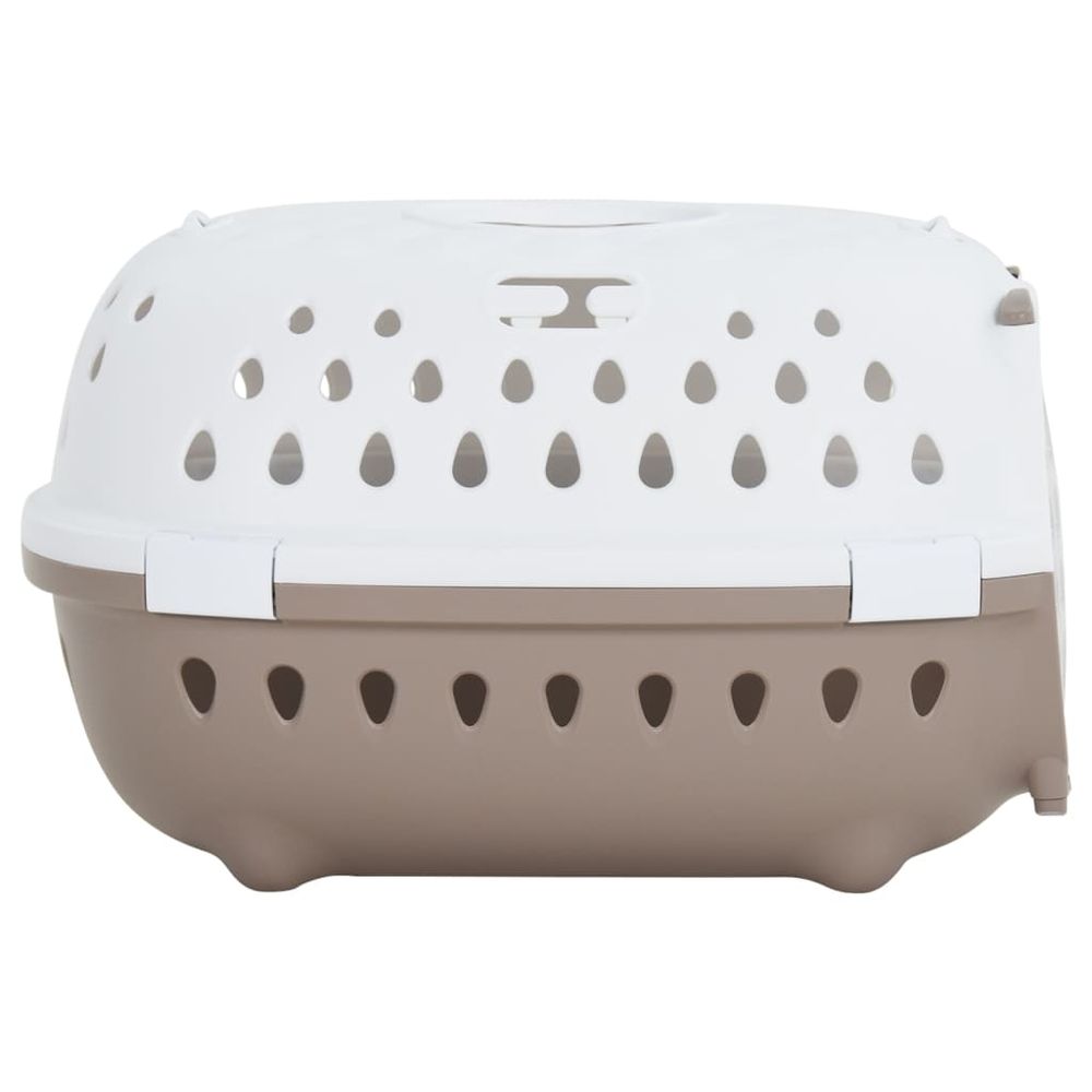 Pet Transport Box White and Brown