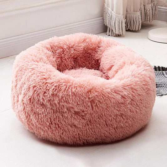 Round plush round super soft bed for cats/dogs - Lucky paws pet store