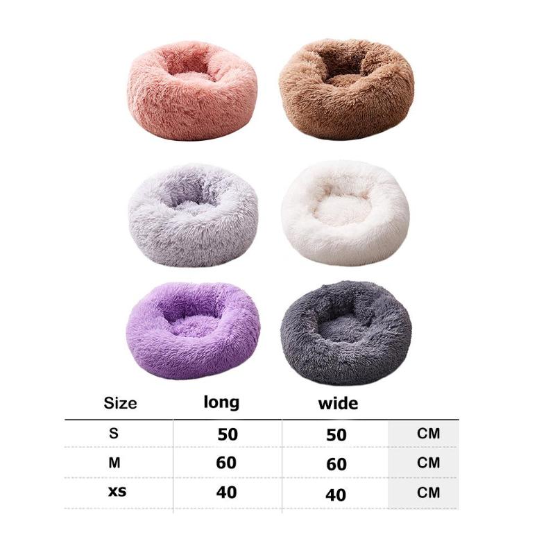 Round plush round super soft bed for cats/dogs - Lucky paws pet store