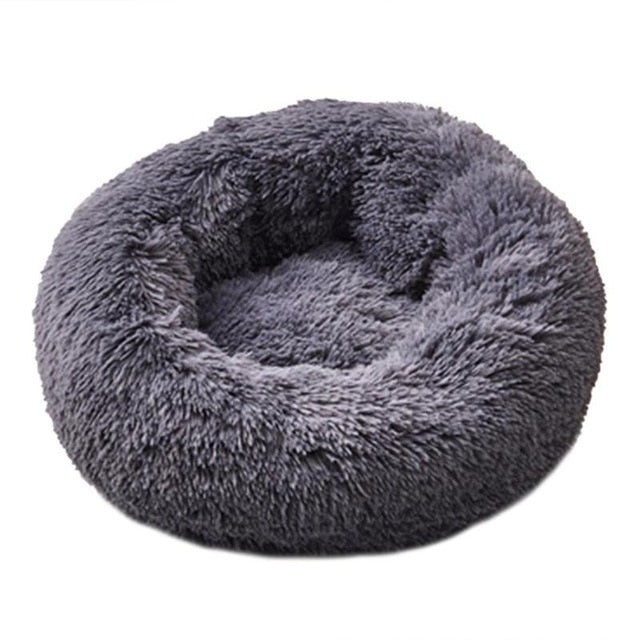 Round plush round super soft bed for cats/dogs - Lucky paws pet store
