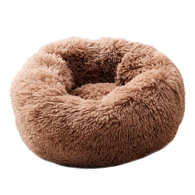 Round plush round super soft bed for cats/dogs - Lucky paws pet store