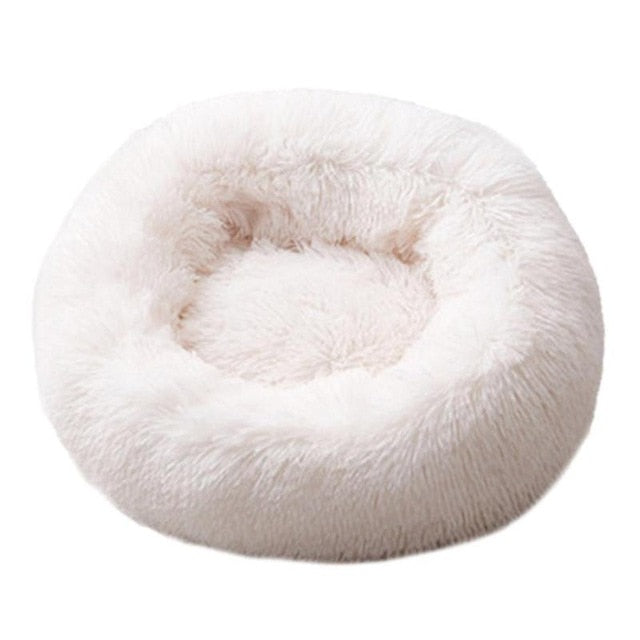 Round plush round super soft bed for cats/dogs - Lucky paws pet store