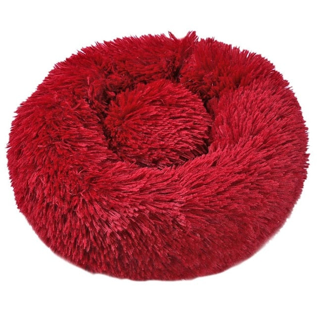 Round plush round super soft bed for cats/dogs - Lucky paws pet store