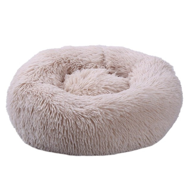 Round plush round super soft bed for cats/dogs - Lucky paws pet store