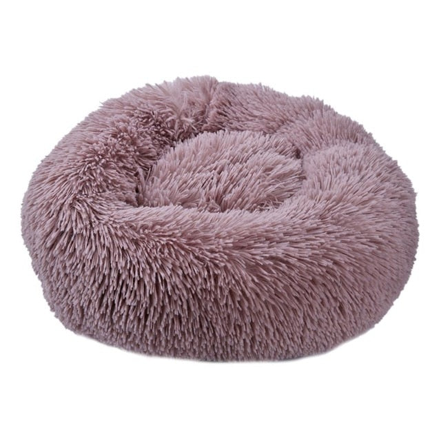 Round plush round super soft bed for cats/dogs - Lucky paws pet store