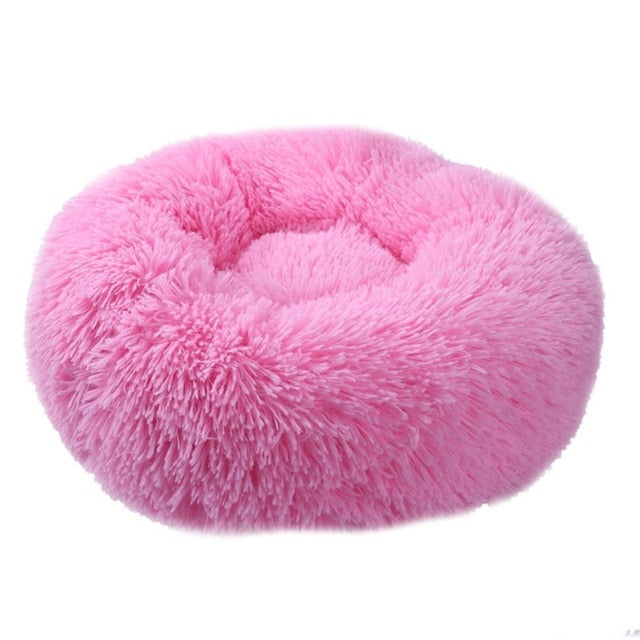 Round plush round super soft bed for cats/dogs - Lucky paws pet store