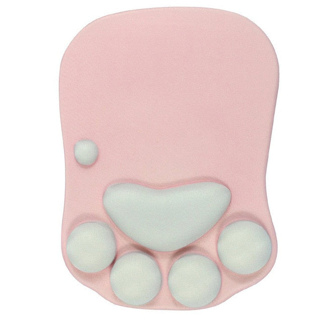 Ergonomic mouse pad with wrist support-  cat paw soft silicone wrist rest for computer - Lucky paws pet store