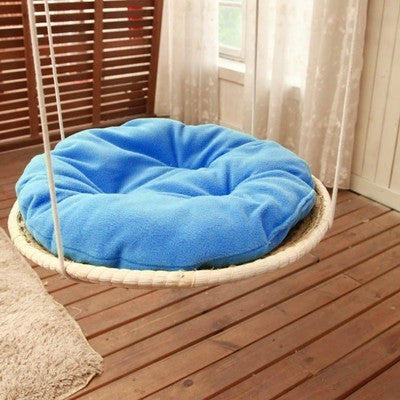 Hand knitting round cat hammock bed straw - Lucky paws pet store