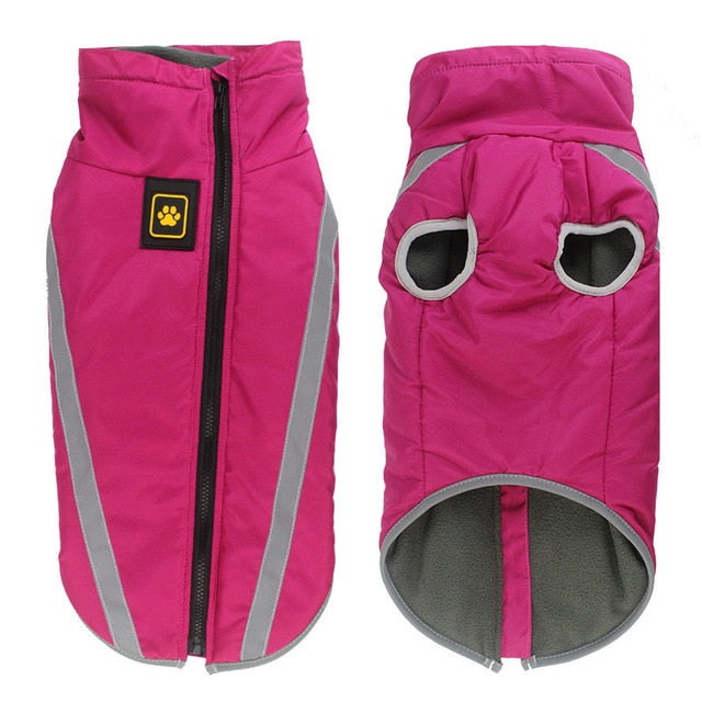 Waterproof dog jacket padded fleece and reflective - Lucky paws pet store