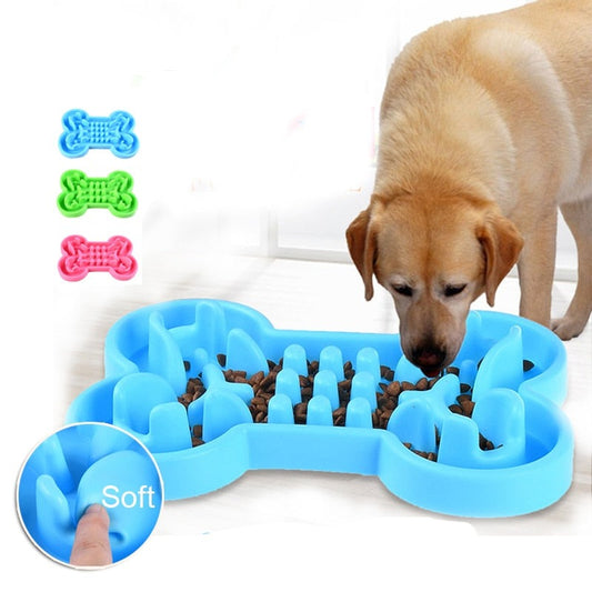 Dog bowl soft rubber slow food feeder - anti choke bowl feeder - Lucky paws pet store