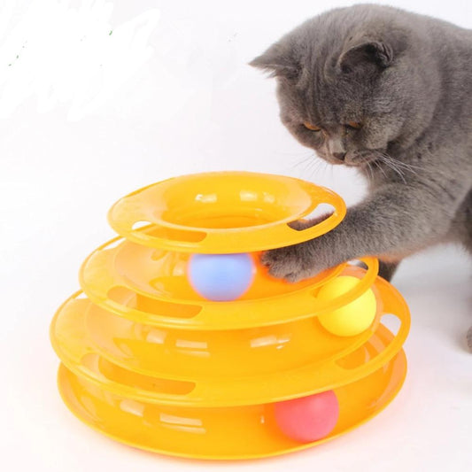 Cat tower of tracks ball and track Interactive toy -  intelligence ball game - Lucky paws pet store